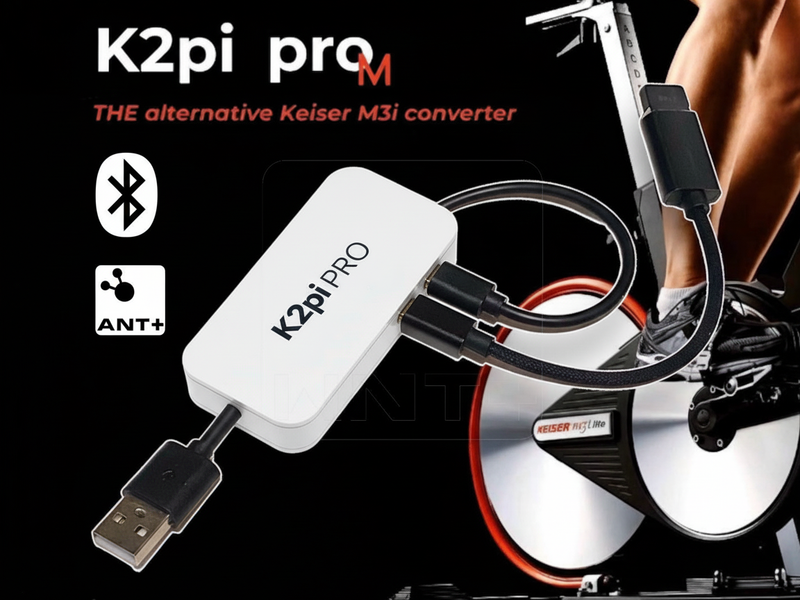 K2pi Pro Bluetooth and ANT+ converter device for Keiser M3i bikes
